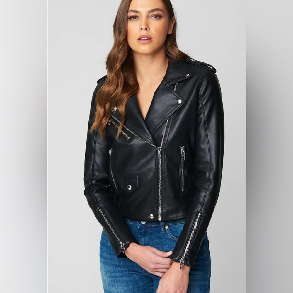 Blank NYC Black Faux Leather Moto Zip-up Jacket